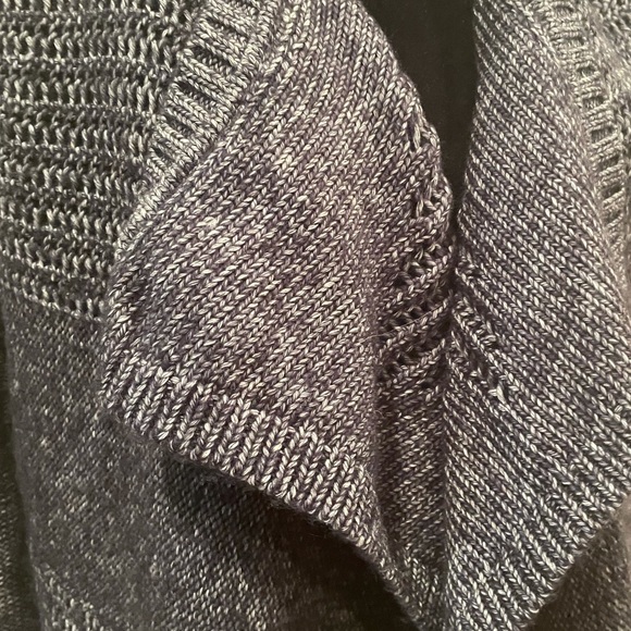 Lucky Brand cotton blend waterfall front blue white knit cardigan size medium - Picture 3 of 7